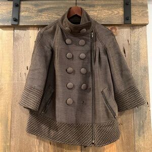 Bensoni Jacket x Blazer 100% Wool Zip Up Ruffle 0